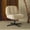 White, variant on Nouhaus Balloon Criss Cross Chair, Cross Legged Swivel Vanity Chair with Wide Comfy Padded Seat, Armless No Wheels Fabric Modern Home Lounge Chairs for Living Room,Bedroom