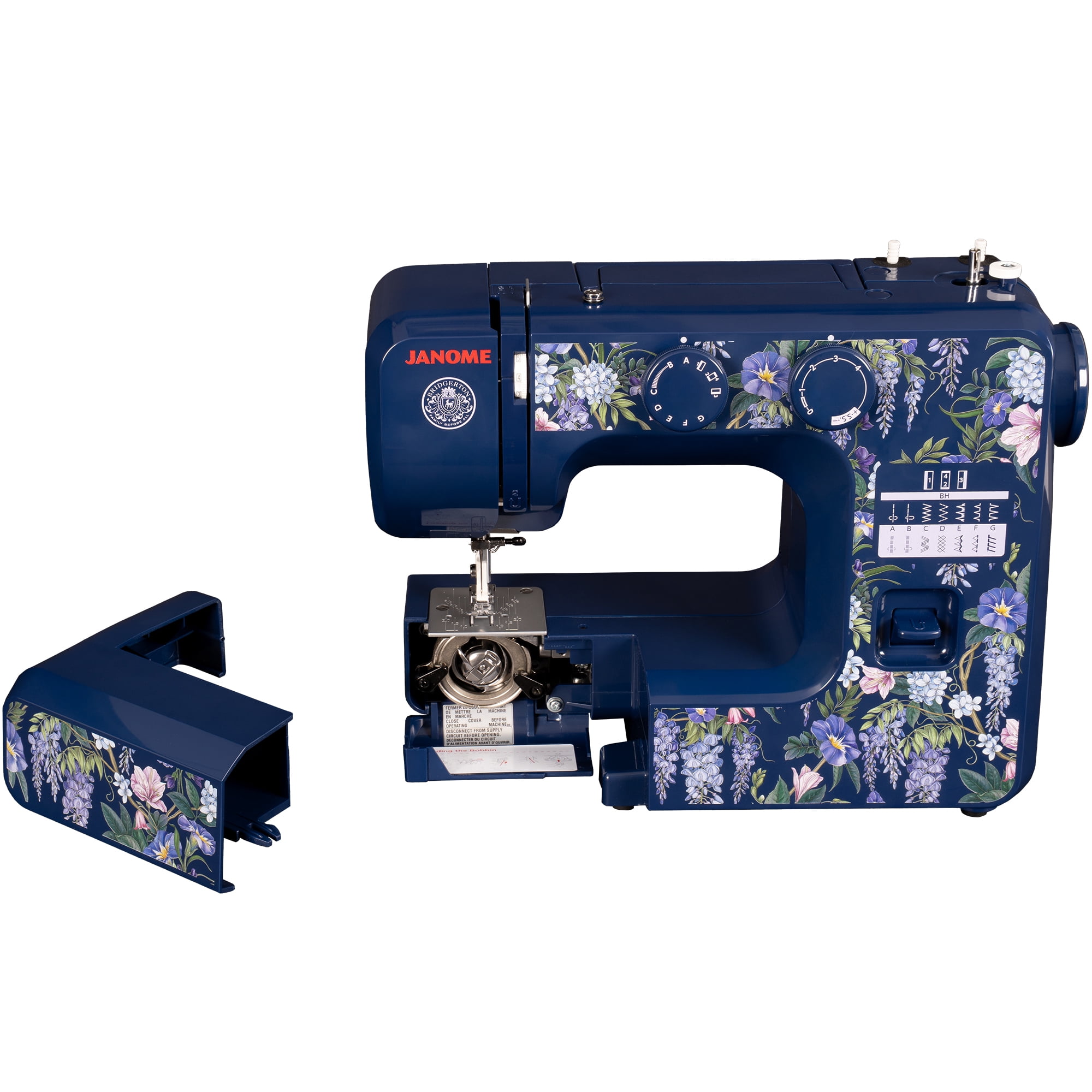 Janome Wisteria Promenade Easy-to-Use 15-Stitch Sewing Machine Officially Licensed Bridgerton Collection