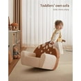thumbnail image 6 of Toddler Chair Comfy, Foam Kids Chair with Soft Teddy Plush, Toddler Reading Chair with Cute Mushroom Designs-Brown, 6 of 17