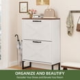 thumbnail image 6 of Dextrus Farmhouse Shoe Cabinet with 2 Flip Drawers, Free Standing Narrow Closet for Entryway Hallway, 6 of 8