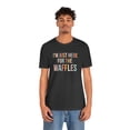 thumbnail image 5 of I'm Just Here for the Waffles Funny Breakfast Foodie Unisex Leisure T-shirt, 5 of 9