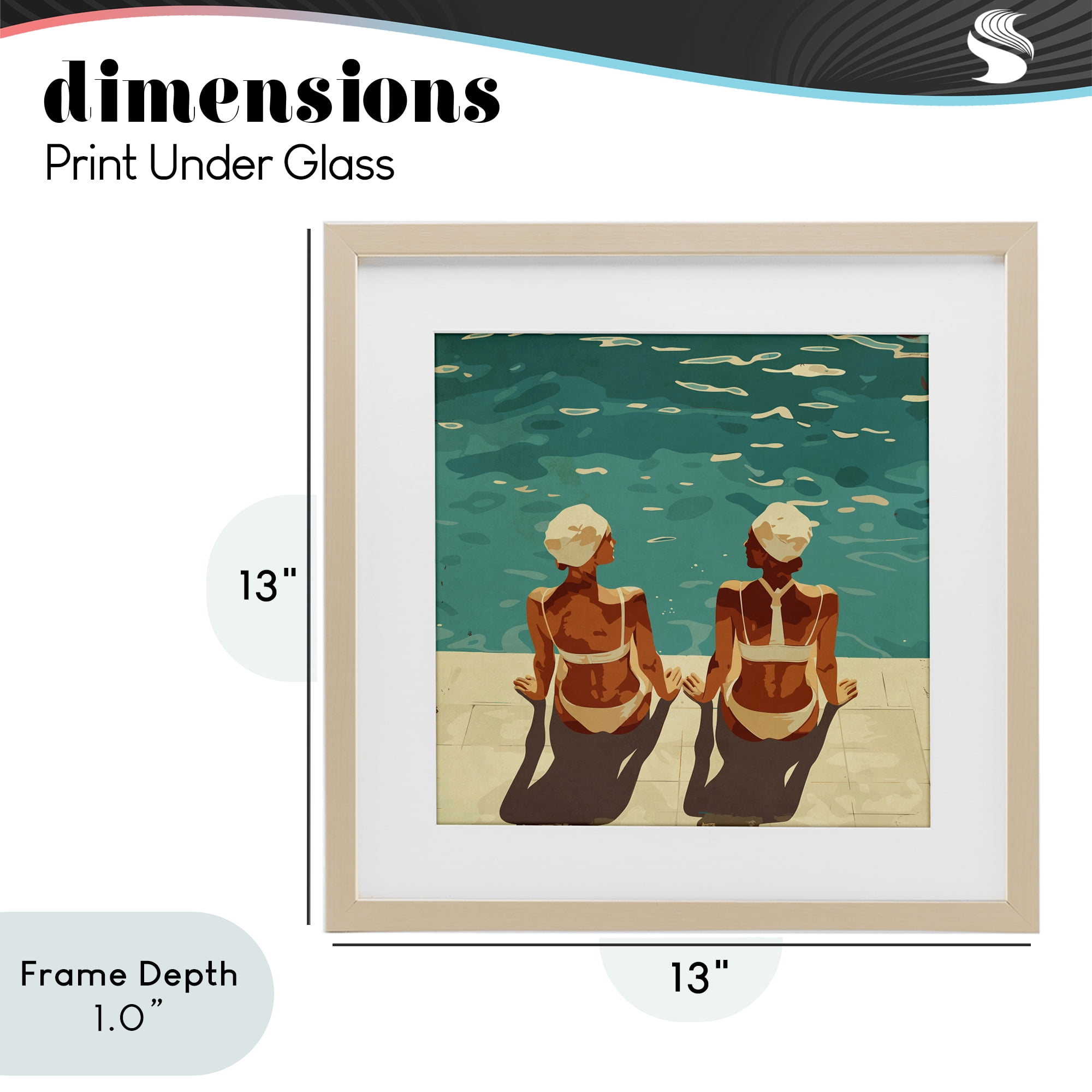 Stupell Industries Swimmer Friends Duo Birch Framed Print Under Glass, design by Layla Oz