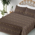 thumbnail image 3 of Ambesonne Art Deco Fitted & Flat Sheet with Shams 4 Pcs Set, Brown Simple Vintage Motif, Queen, Dark Brown and Sand Brown, 3 of 5