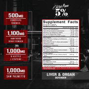 5% Nutrition Rich Piana Liver & Organ Defender Cycle Support Plus NAC | Liver Support, Prostate Supplement, Heart, Kidney, Skin Support | Milk Thistle, Saw Palmetto, Hawthorn Berry (30-90 Servings)