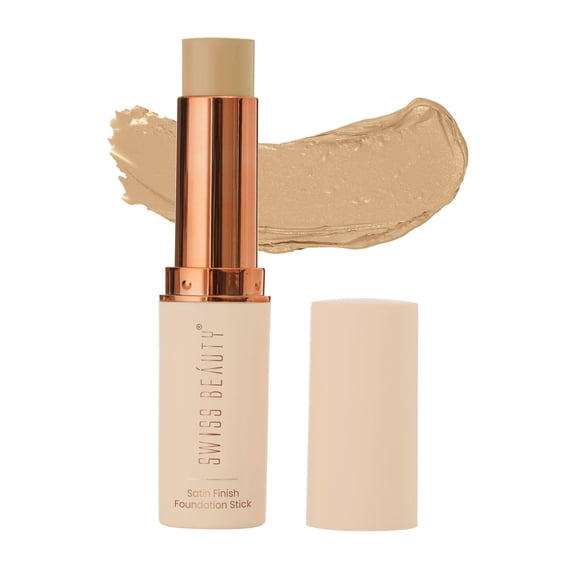 SWISS BEAUTY Satin Finish Panstick Foundation to Conceal & Cover, Buildable Coverage | Stick Foundation with Creamy Formula | For All Skin Types | Shade- Light Natural, 7gm