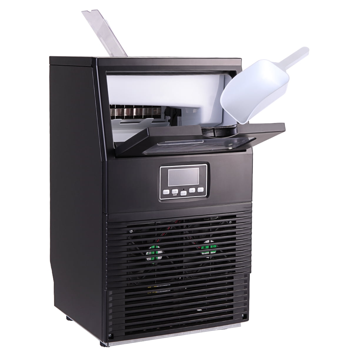 Sandinrayli Commercial Ice Maker Machine Portable Stainless Steel Ice Cube Maker for Restaurants, 66 Lbs Production