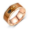 thumbnail image 2 of Trayknick NFC Stainless Steel Phone Chip Dripping Oil Dual Dragon Pattern Smart Ring Gift Rose Gold Ring US 8, 2 of 13