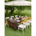 thumbnail image 4 of Outdoor Tablecloth with Umbrella Hole for Patio/Picnic/Party/Camping, Sunflower Waterproof Table Cloth Rectangle Table Cover Washable, Summer Botanical Yellow Floral Brown Wooden (60"x 84"), 4 of 8