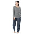 thumbnail image 4 of Fruit of the Loom Women's Beyond Soft Long Sleeve Top & Fleece Bottom Pajama Set, Sizes S-4X, 4 of 9