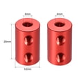 thumbnail image 3 of Acoplador de eje 4mm a 4mm Bore L20xD12 Conector rígido flexible de rueda de motor robot rojo, 3 of 3
