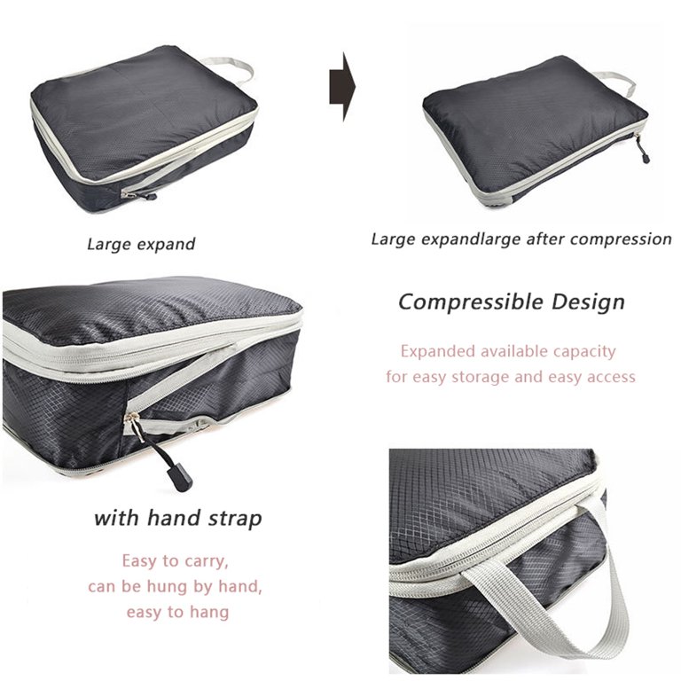 Travel Compressible Packing Cubes Foldable Waterproof Storage Bag