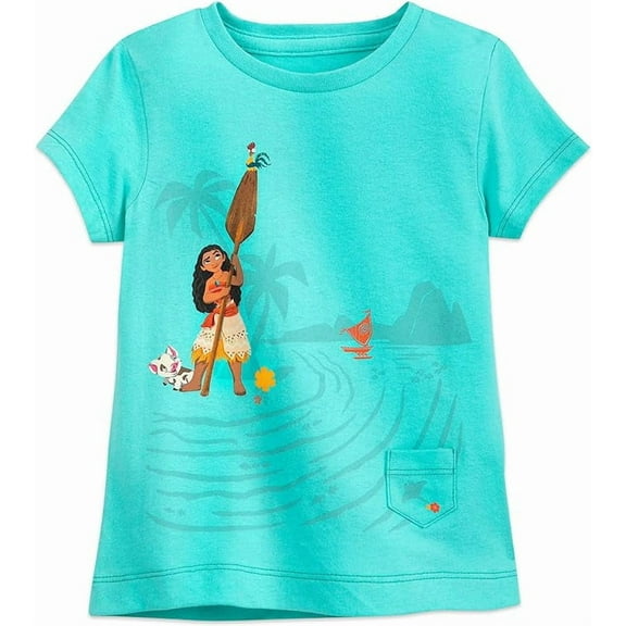 Disney Moana T-Shirt for Girls - Sea Green Size 5/6