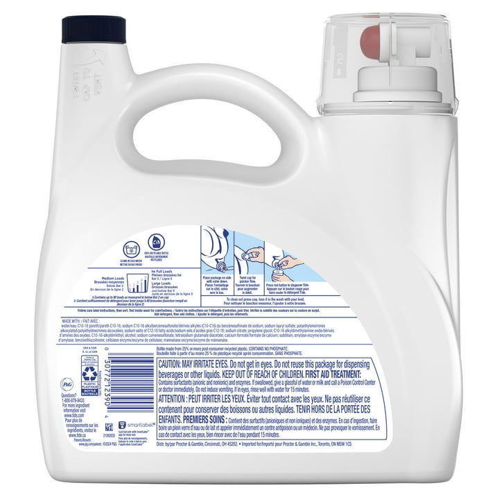 Tide Free & Gentle Laundry Detergent Liquid, 105 fl oz, 80 Loads