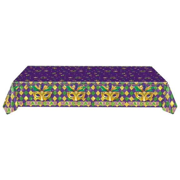 Mardi Gras Carnival Party Tableware, 20 Piece Purple Themed Set, with Plates Cups and Napkins for Festival Celebration, Complete Dinnerware Collection and Themed Party Supplies
