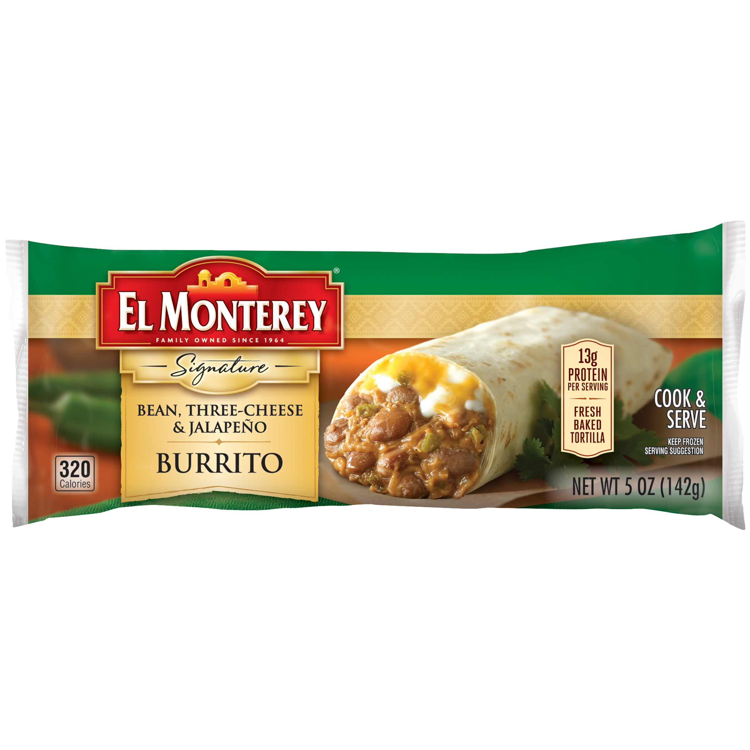 El Monterey® Signature Bean, ThreeCheese & Jalapeño Burrito 5 oz. Pack