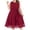 Wine, variant on Fesfesfes Casual Round Neck Dress Sleeveless Round Neck Women Solid Women Gowns Chiffon Dress Mid-Calf Dresses Plus Size $10