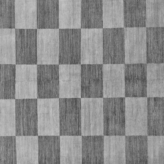Ahgly Company Indoor Square Checkered Gray Modern Area Rugs, 7' Square