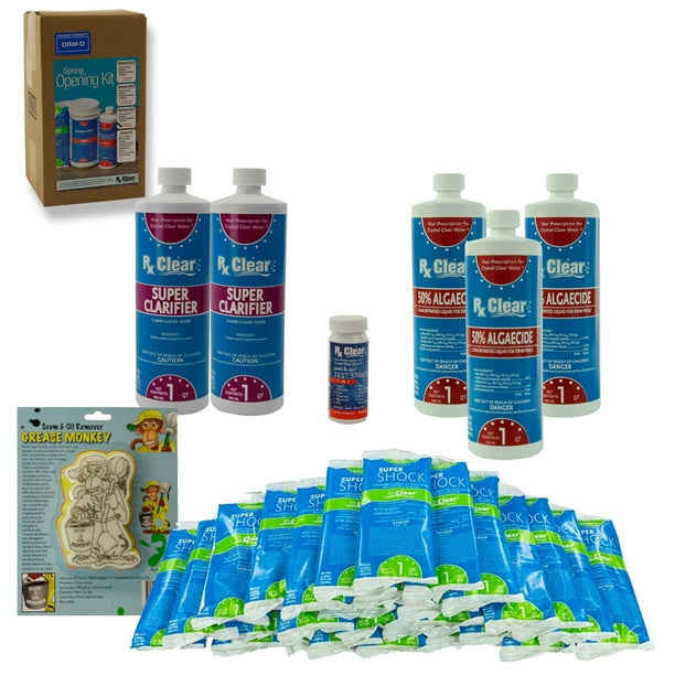 Rx Clear Large Chemical Maintenance Kit for Swimming Pools up to 30,000  Gallons - Walmart.com