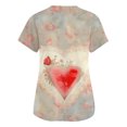 thumbnail image 4 of Valentine's Day Womens Scrub Top Funny Love Heart Printed V-Neck Medical Shirt Tops Valentine's Day Cartoon Pattern Scrub Tops with Pockets, 4 of 5