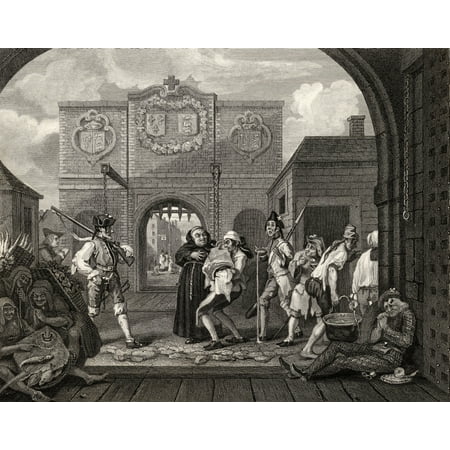 Gate Of Calais O The Roast Beef Of Old Engalnd From The Original Picture By Hogarth From The Works Of Hogarth Published London 1833 Stretched Canvas - Ken Welsh  Design Pics (32 x
