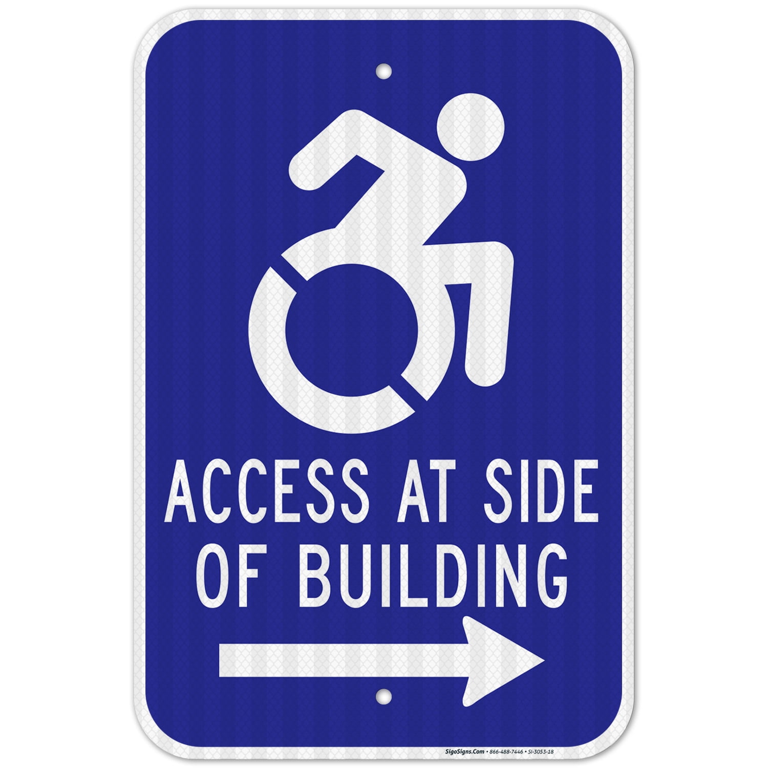 New York Handicap Parking Sign, Access At Side Of Building Accessible ...
