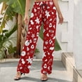 thumbnail image 6 of Wide Leg Pants Woman, Red Christmas Cheer. High Waist Knot Palazzo Pants for Women, Elastic Sweatpants Yoga Lounge Pants Trousers with Pockets Fall Pants for Women 2024, 6 of 6