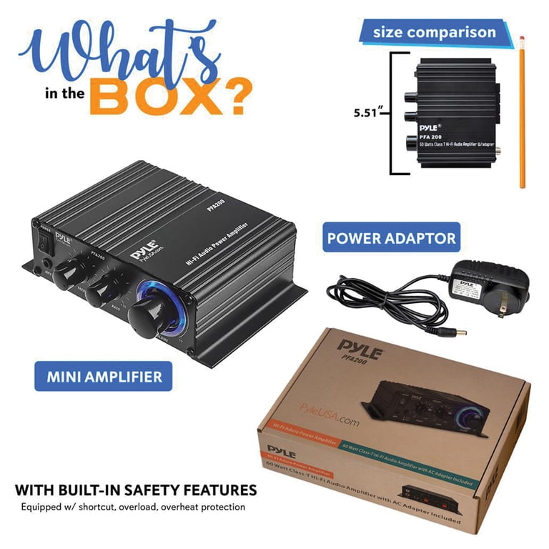 Audio Amplifier 低価格 Amplifier Audio Hi-Fi 200 PFA PYLE アンプ Hi-Fi Sound Pyle アンプ PYLE PFA 200 アンプ