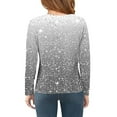 thumbnail image 4 of Long Sleeve Girls' Sequin Printed Sweater Children's Round Flash Shirt Monochrome Long Range Spring Summer Shirt Light Gray Size 3-4T, 4 of 4