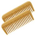 thumbnail image 1 of Natural Bamboo Wooden Hair Comb Eco Friendly Wide Tooth2PCS, 1 of 5