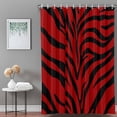 thumbnail image 3 of Bathroom Shower Curtain Tiger Stripe Red Black Line Waterproof Shower Curtains with Hooks, Abstract Animal Texture Bath Curtains Bathtub Curtain Home Decor 72x72in, 3 of 9