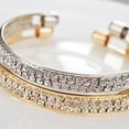 thumbnail image 2 of US 2-4 Pc Bangle Cuff Women Cubic Zirconia Wedding Gift 925 Silver Gold Bracelet, 2 of 5