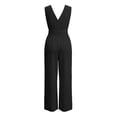 thumbnail image 4 of Women's Solid Sleeveless Jumpsuit, High Waist Wide Leg with Pockets, Relaxed Fit, Day to Night Style, 4 of 5