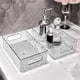 thumbnail image 1 of Contenedores Transparentes con Tapa, Caja de Almacenamiento para Baño, Organizador de Cosméticos con Asa y Diseño de Glaciar, Cesta de Plástico para Escritorio, Base Antideslizante, Organizador Multi, 1 of 6