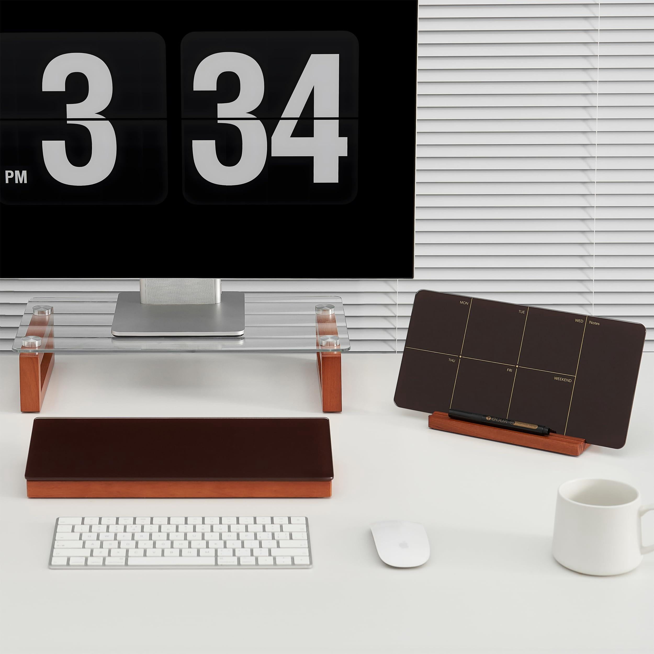 Desk Whiteboard With Wooden Organizer Box For Office Supplies Storage  Desktop Dry Erase White Board Drawer Stationary Marker & Eraser Included