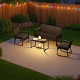 thumbnail image 6 of Asofer 4-PCS Outdoor Patio Furniture Set with Glass Table, 2 Wicker Rocking Chair for Backyard, Poolside, Porch, Black, 6 of 8