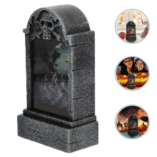 1 pieza de adorno de mesa de Halloween lámpara de diseño de lápida decoración divertida del Festival