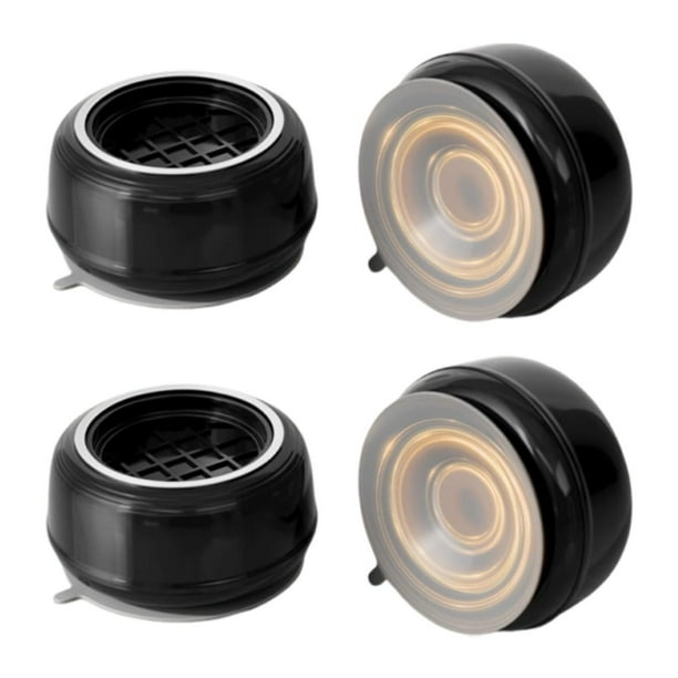 4 almohadillas antivibración para lavadora, multifuncionales, antideslizantes. Negro