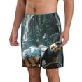 thumbnail image 2 of Salouo Turtle In Jungle Waterfall Pattern Swim Trunks for Men,Men's Hawaiian Bathing Suit Swimsuits Quick Dry Swimming Board Shorts Beach Shorts with Pockets-Small, 2 of 6