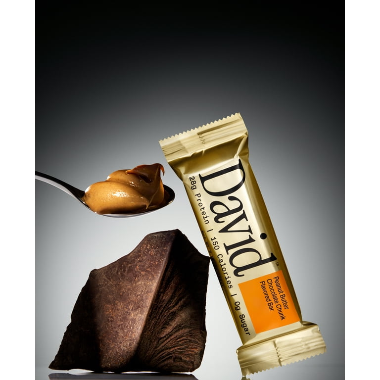 David Protein Gold Peanut Butter Chocolate Chunk Flavored Single Bar