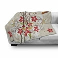 thumbnail image 3 of Floral Soft Flannel Fleece Throw Blanket, Butterflies and Flourishing Swirled Blossoms Bouquet Botany Image, Cozy Plush for Indoor and Outdoor Use, 70" x 90", Beige Green Red, by Ambesonne, 3 of 6
