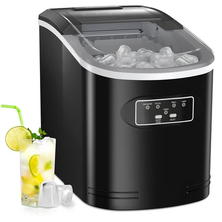 Silonn Ice Maker Machine Countertop, 26 lbs in 24 Hours, 9 Cubes Ready in 6 Mins, Self-Clean, Black