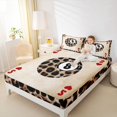thumbnail image 4 of Erosebridal Leopard Print 8 Ball Playing Card Print Full Size Sheets, Sports Monogram Bed Sheets for Kids Boys and Girls, 1 Flat Sheet, 1 Fitted Sheet and 2 Pillowcases, 4 of 6