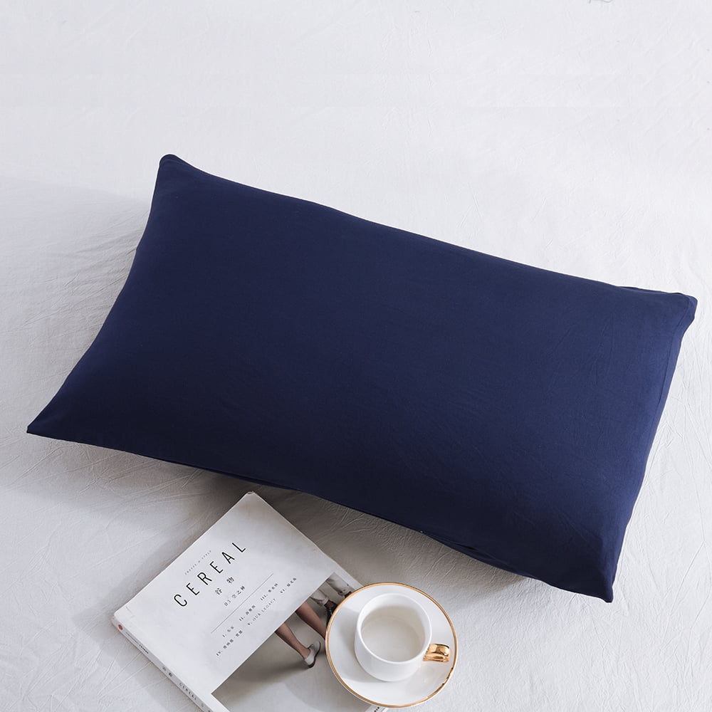 JML Twin Size Duvet Cover Set 2 Piece, Washed Microfiber Comforter Cover,Navy