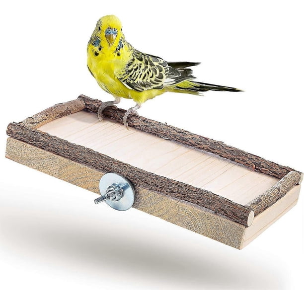20x10cm with natural wood for cockatiels | Parrot Birdcage Platform | Tray, bird accessories lie