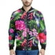 thumbnail image 4 of Nueva chaqueta con cremallera y estampado 3D de flores hawaianas para hombre, sudaderas estilo bombardero con estampado de plantas tropicales, abrigos de manga larga de gran tamaño, 4 of 5