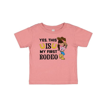 

Inktastic Yes this IS my First Rodeo- cowgirl in hat and boots Gift Baby Girl T-Shirt