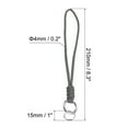 thumbnail image 2 of Cadena de cuello de paracord de 8" con anillos planos para llaves, negro y blanco, 2 of 7