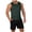 Style-1-Army Green, variant on Men's Sleeveless 2 Pieces Outfits Quick Dry Bodybuilding Muscle Shirt and Drawstring Jogging Shorts Summer Beach Outfits, Sky Blue, XL