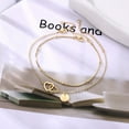 thumbnail image 3 of AUNOOL Gold Initial Anklet For Women 14K Gold Plated Layered Handmade Paperclip Chain Ankle Bracelet, 3 of 5