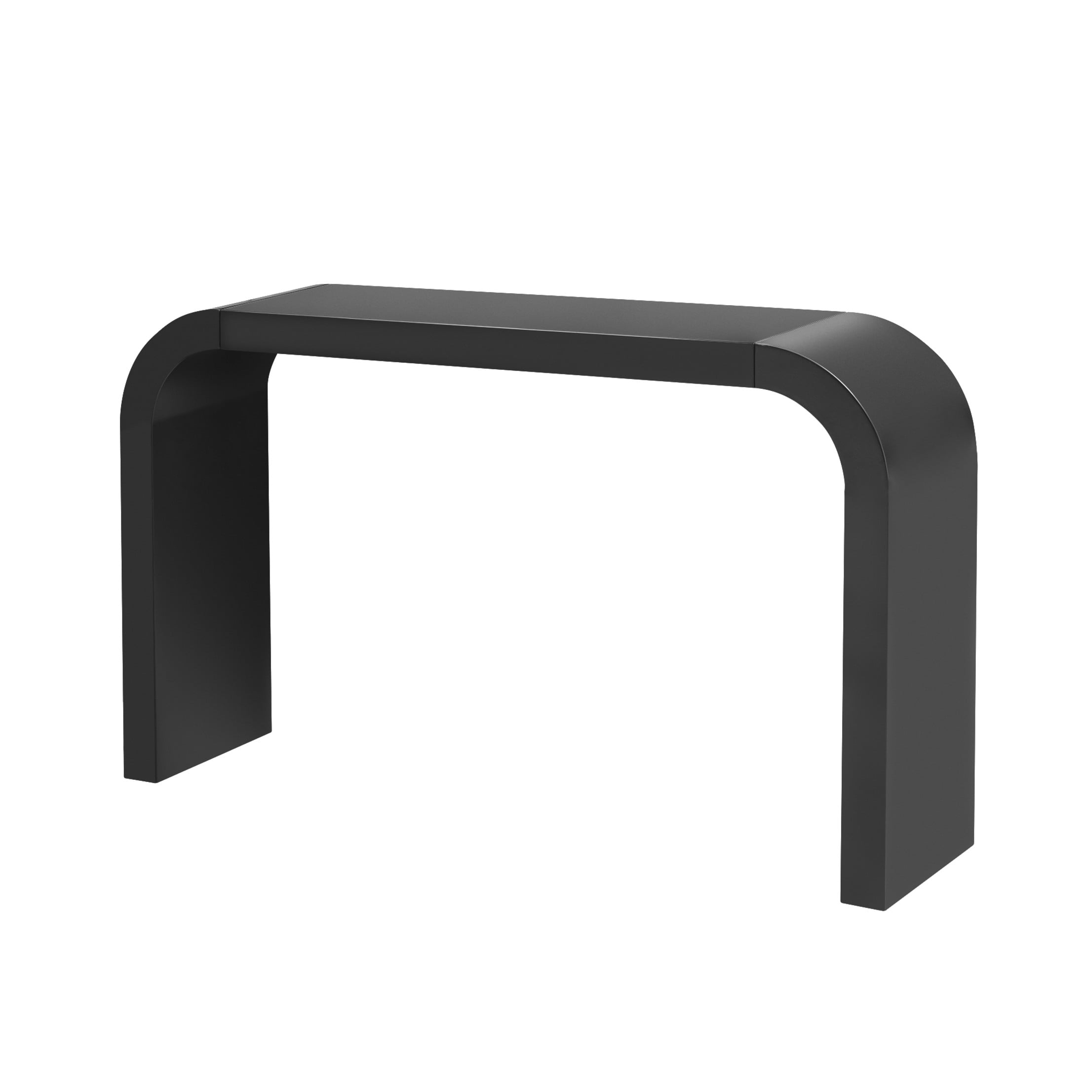 Christopher Knight Home Modern 52" Curved Console Table, Wood Entryway Table for Hallway, Black
